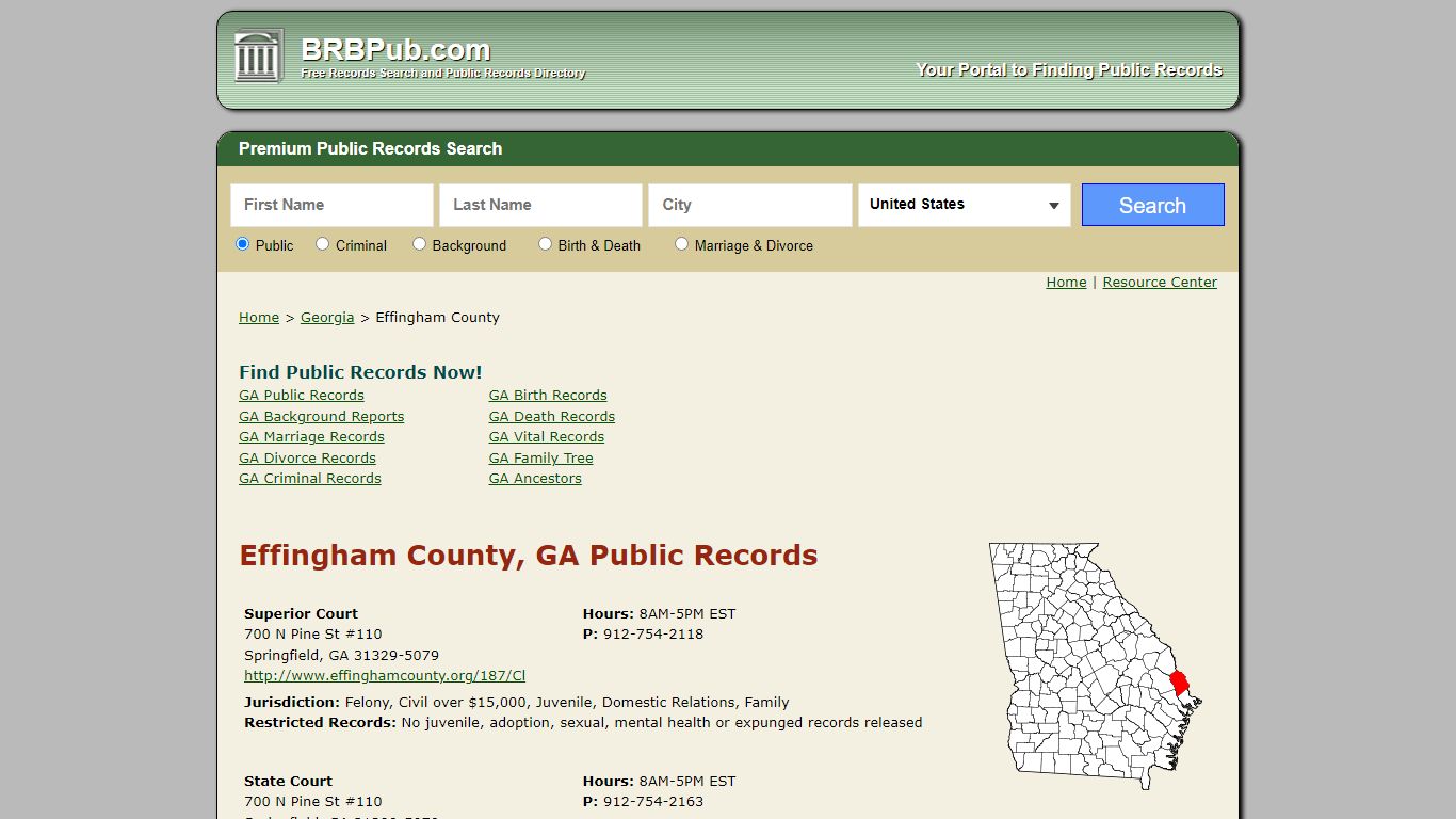 Effingham County Public Records | Search Georgia ...